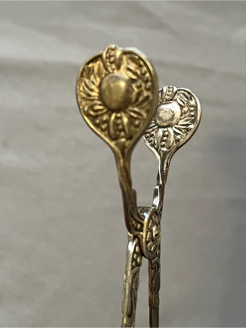 Vintage Nils Johan Of Sweden Art Nouveau Styles Floral Ornate Tidbit/Sugar Tongs